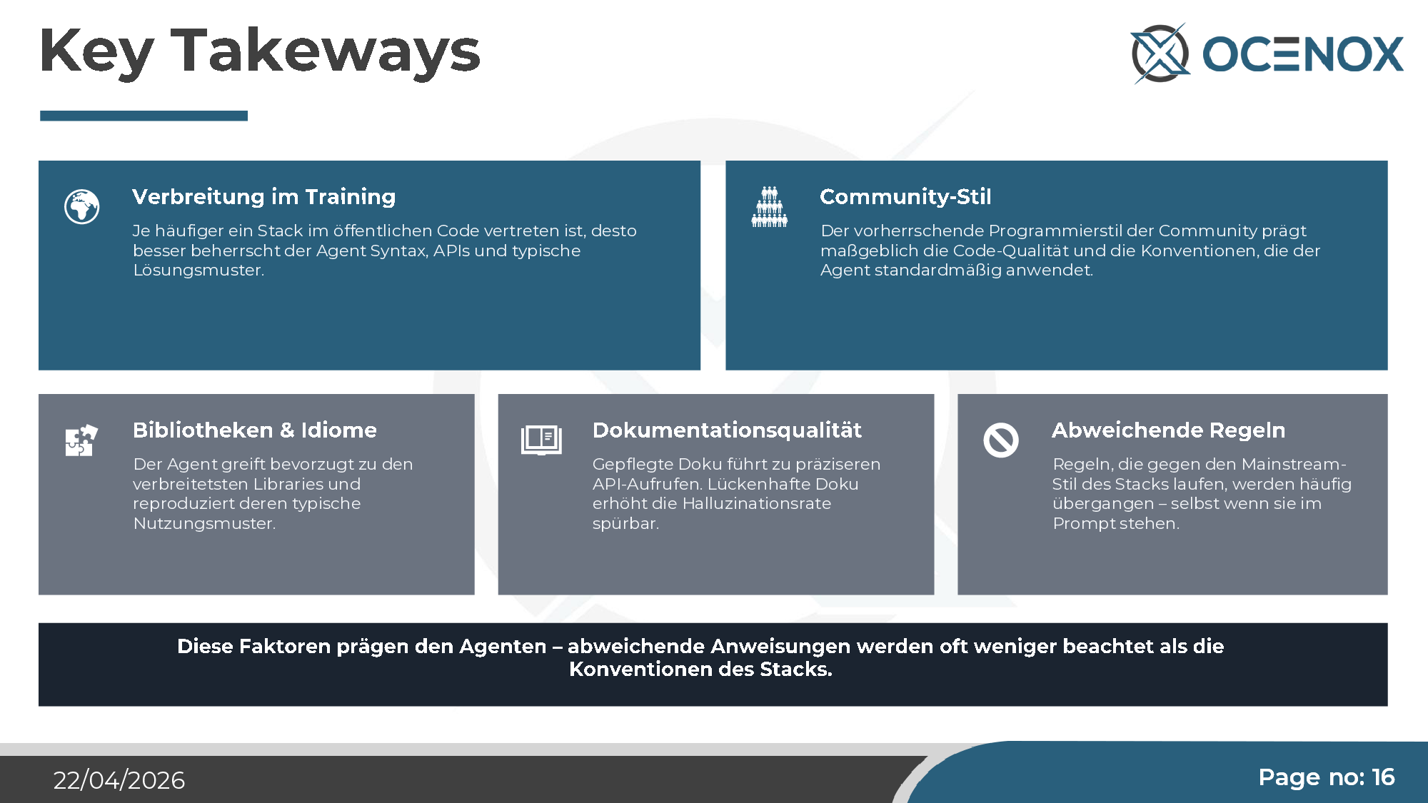 Factors that shape the agent — adoption, community, docs beat the prompt