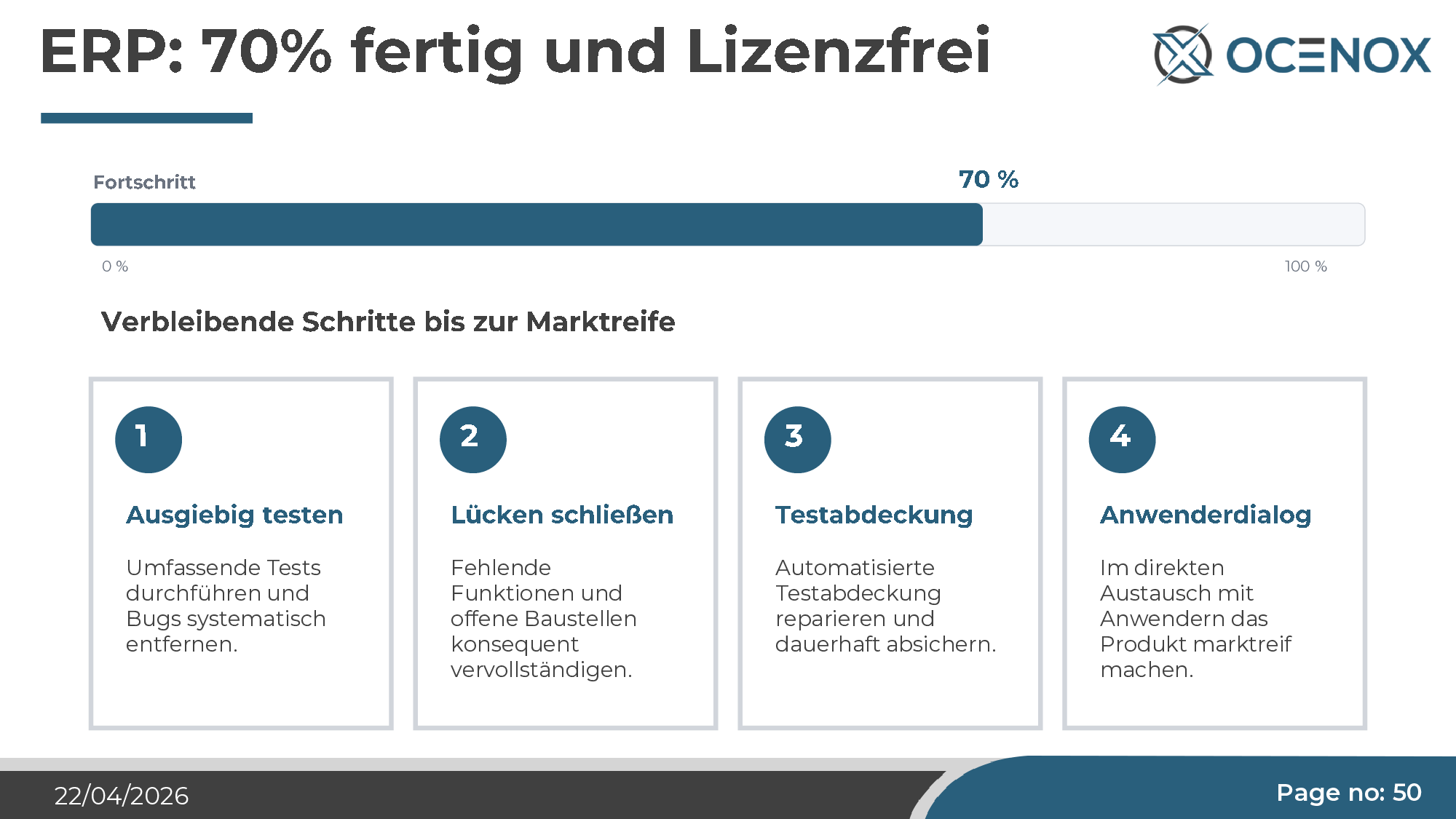 ERP: 70% done and license-free